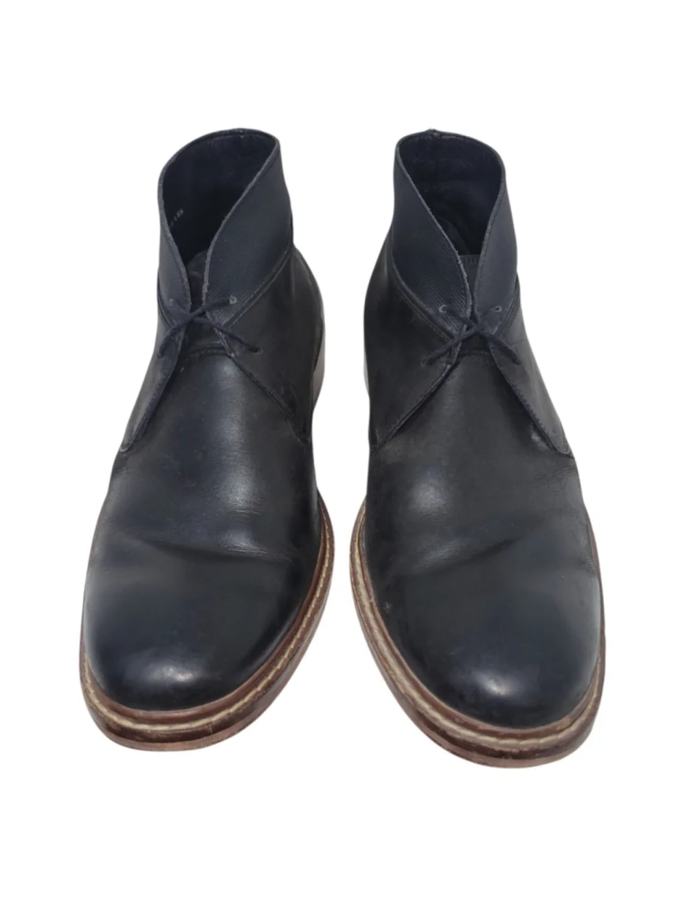 Cole Haan Men's Black Colton Chukka Lace-Up Leather Boots Style C20111 Size 9.5M